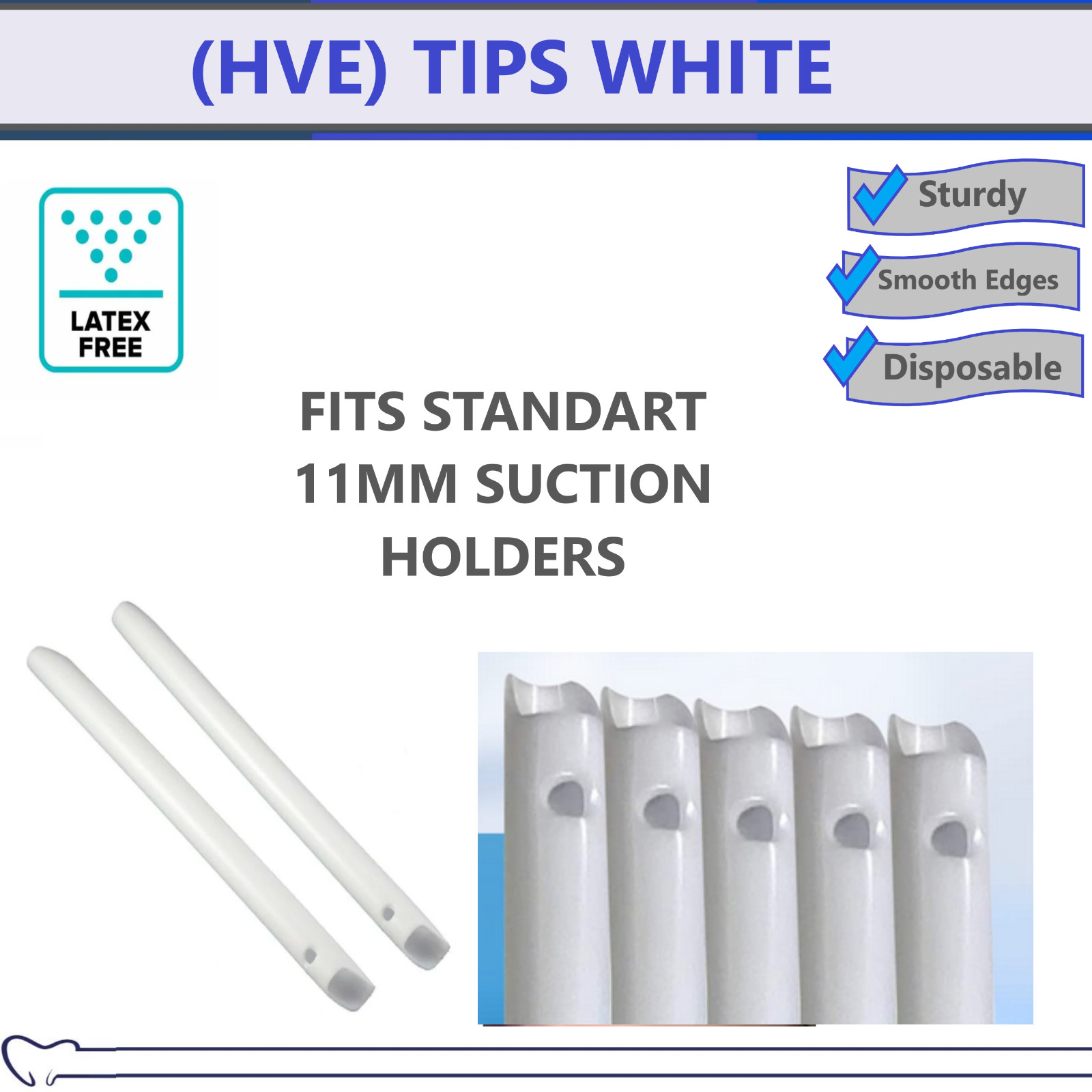 Dental Disposable HVE Suction Tips, 25-1000/Bx Vented High-Volume Evacuation Tip