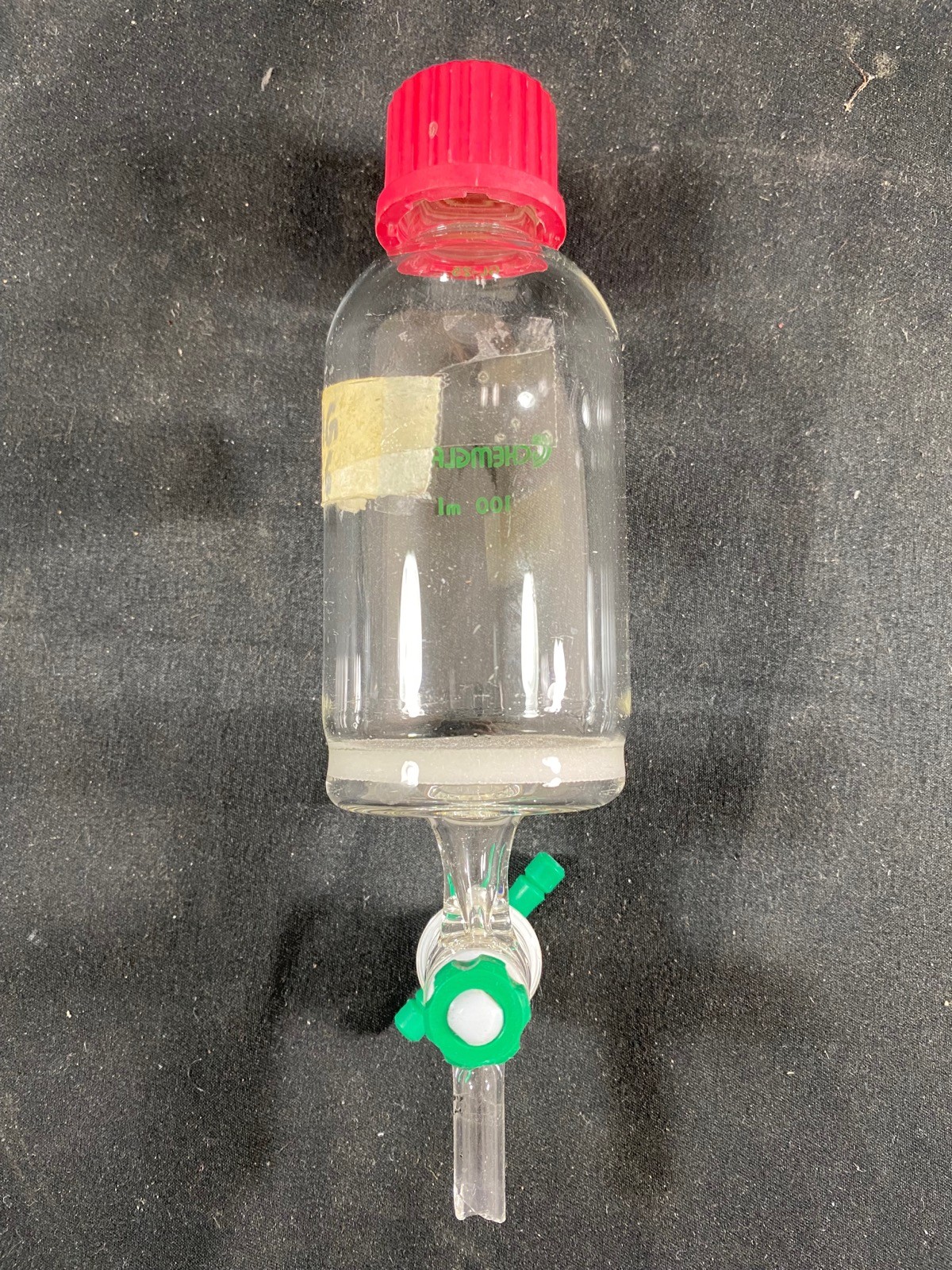 CHEMGLASS Glass 100mL GL-25 Coarse Frit Solid Phase Peptide Synthesis Vessel (B)