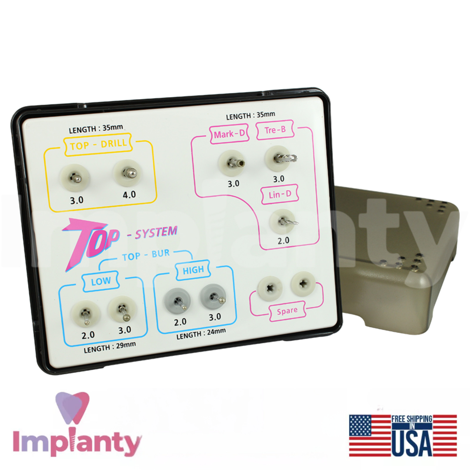 TOP System Immediate Placement 0steotome Dental Kit Stainless Steel Tools