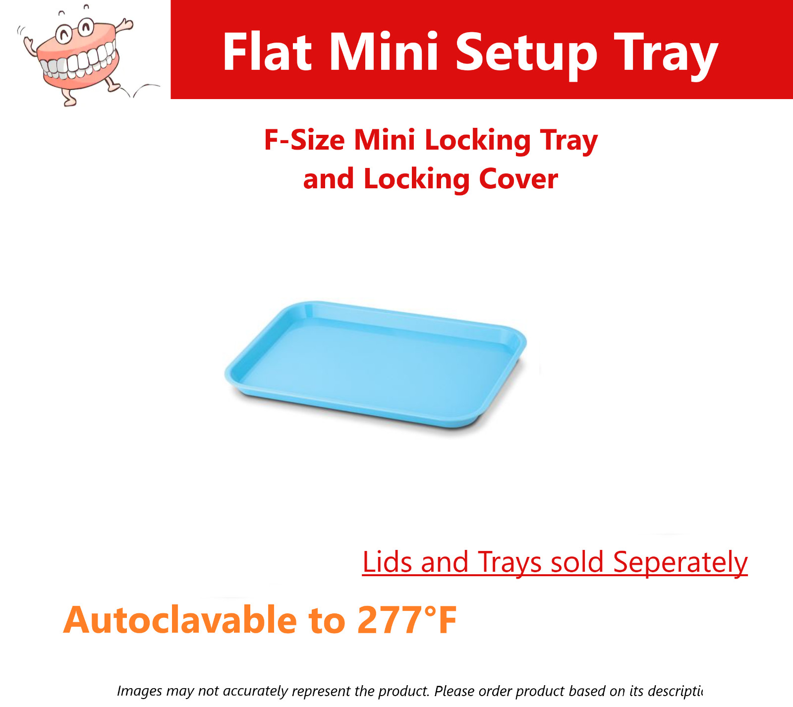 Dental Procedure Set-Up Trays Flat B (Ritter) or F Mini, or B Divided Tray 250F
