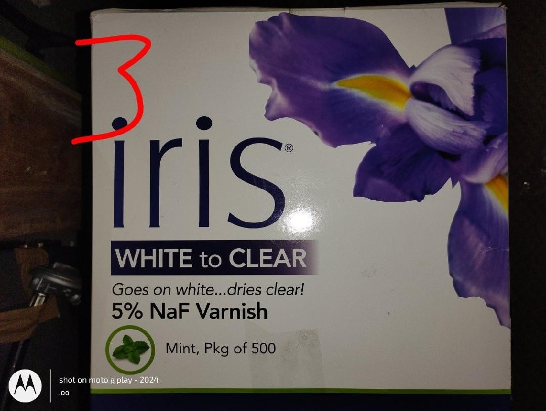 Iris White to Clear 5 Percent NaF Fluoride Varnish Mint Package of 500 Dental…