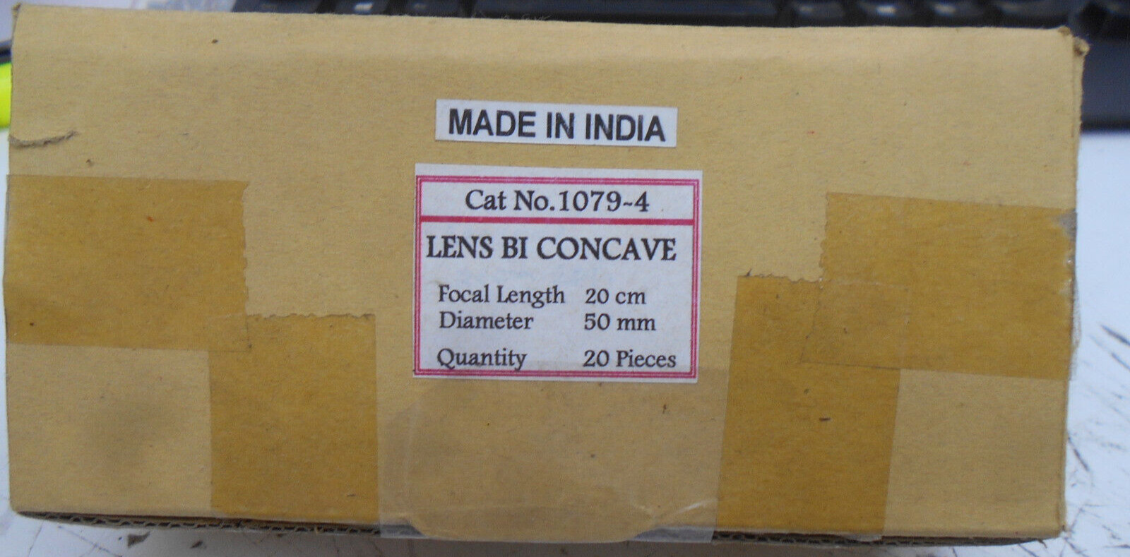 Lens 1079-4 Bi Concave 20cm Focal Length 50mm Diameter Box of 20