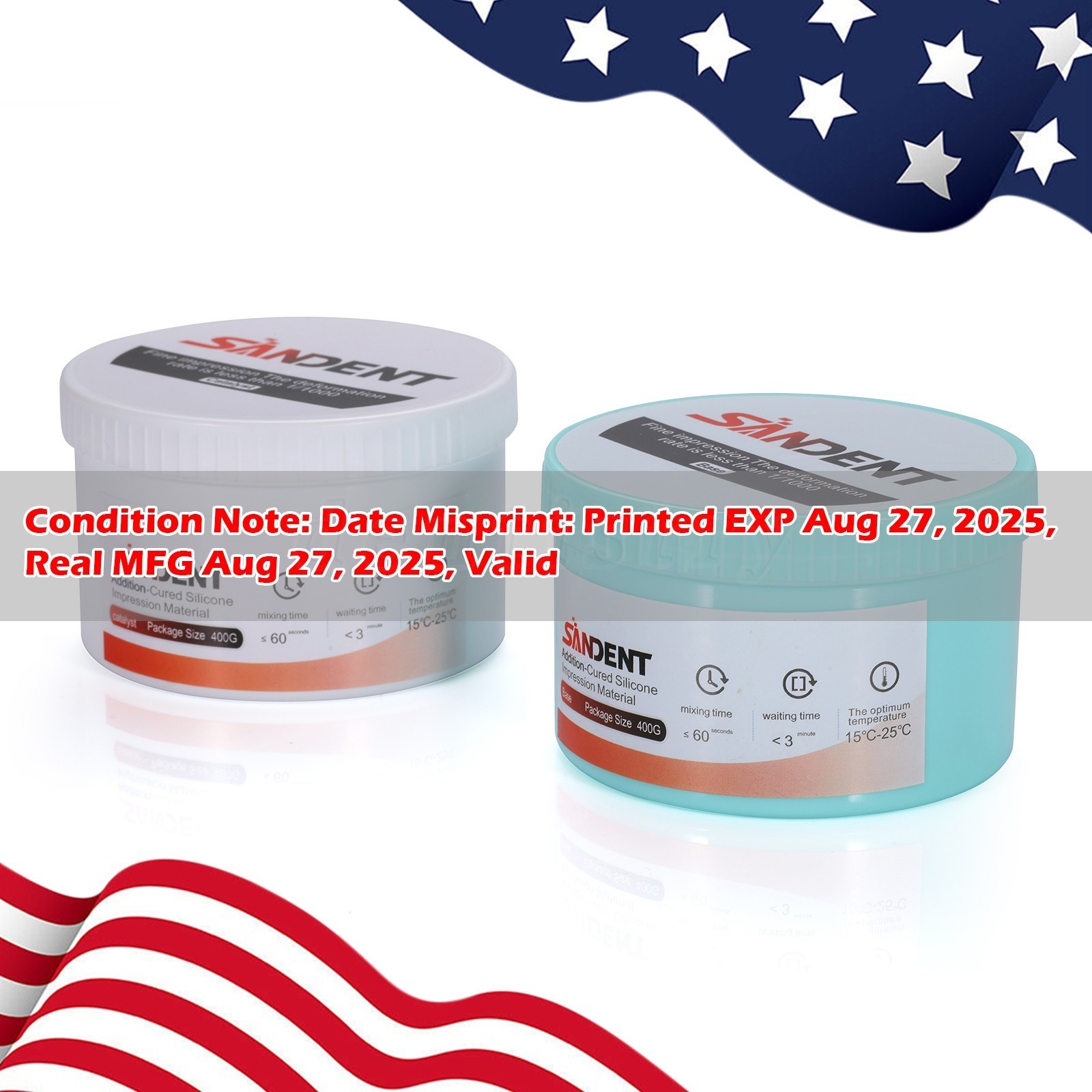 Dental Putty Fast Set PVS VPS Impression Material Silicon Hydrophilic 2x 400g US