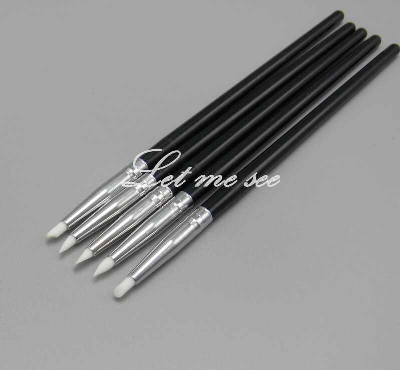 Dental Composite Resin Veneer Cement Porcelain Brushes Silicone Brush Pen White