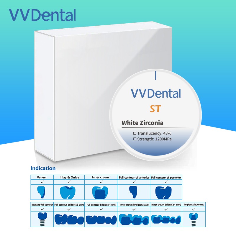 Dental ST Super Translucent White Zirconia 98mm CAD CAMDental Lab Materia