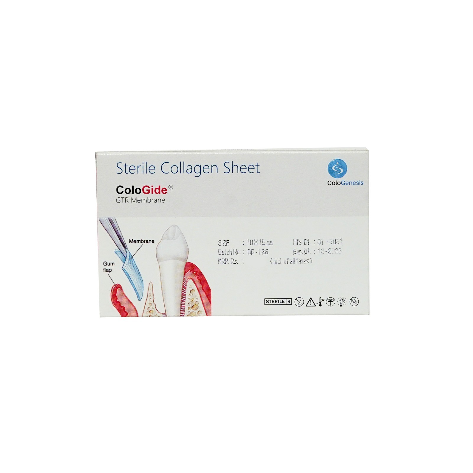 5 Pack of Cologenesis Colo Gide GTR Membrane Pack 10 x 15 mm (Free Ship)