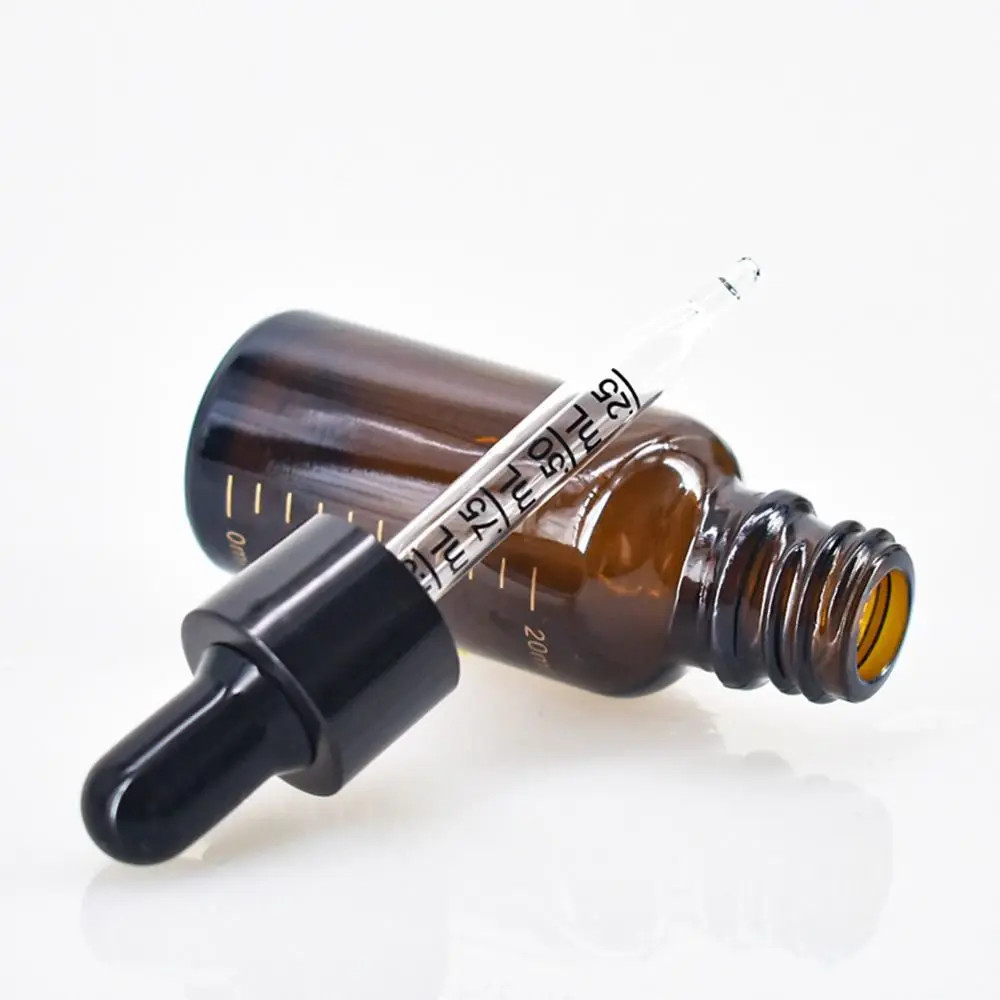5ml-100ml Empty Dropper Bottle with Scale Reagent Eye Drop Amber Glass Aromather