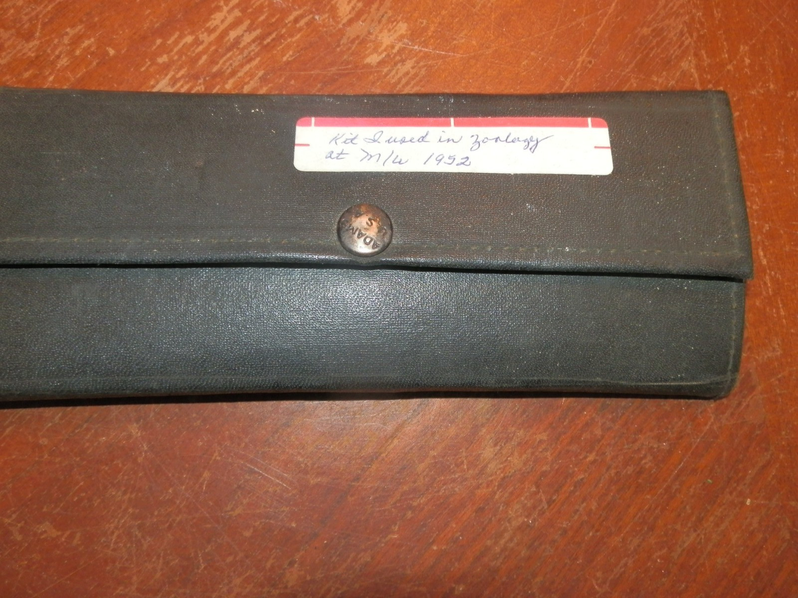 Vintage Adams Scientific Dissection Tool Kit USA Black Trifold Case Has Wear