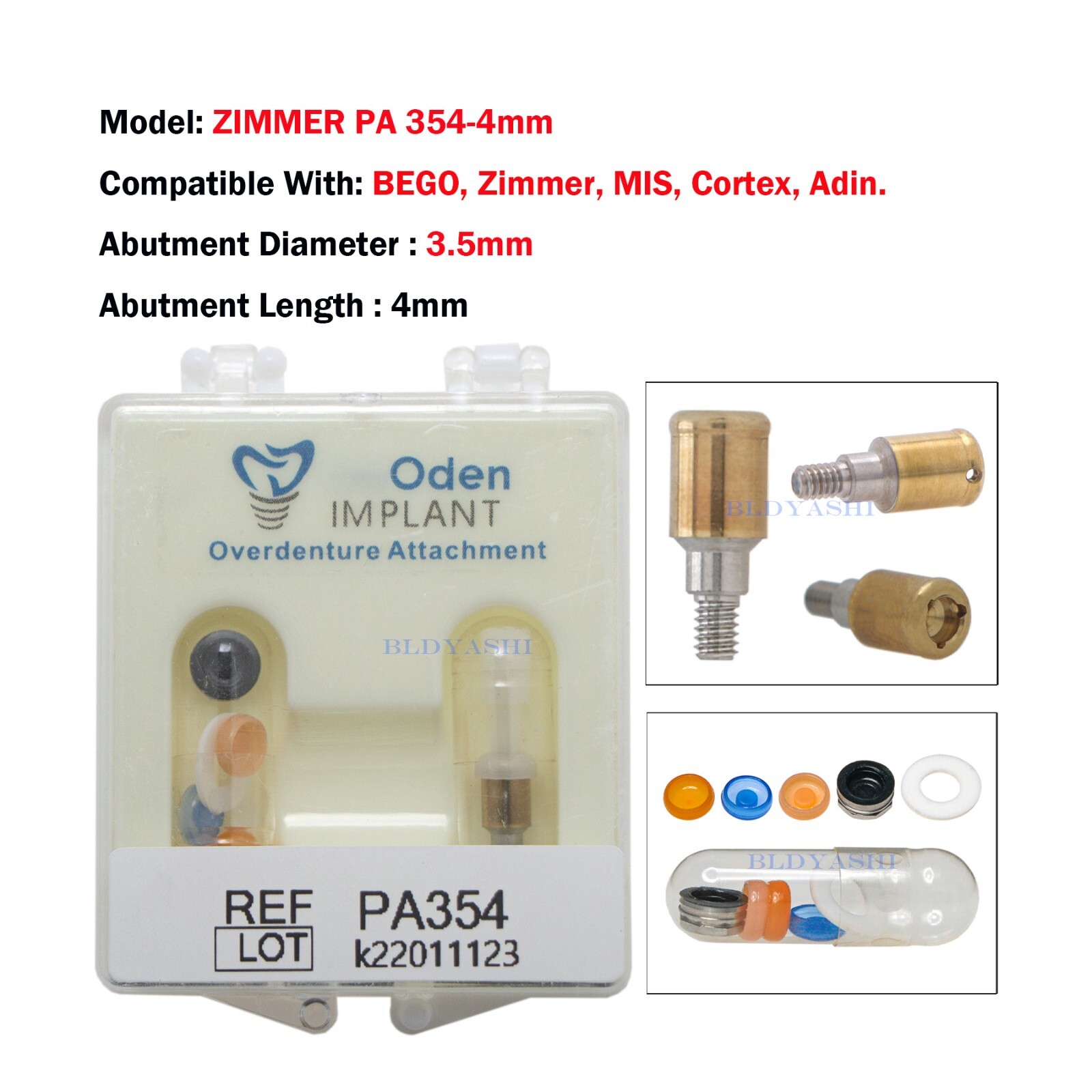 Dental Locator Abutment Male Cap Tool for ZIMMER Screw-Vent 3.5/Adin