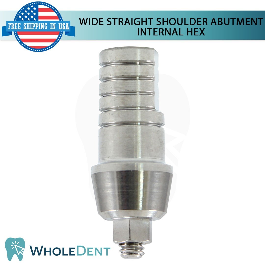 10x Wide Straight Shoulder Abutment Titanium Dental Prosthetics Int Hex 2.42