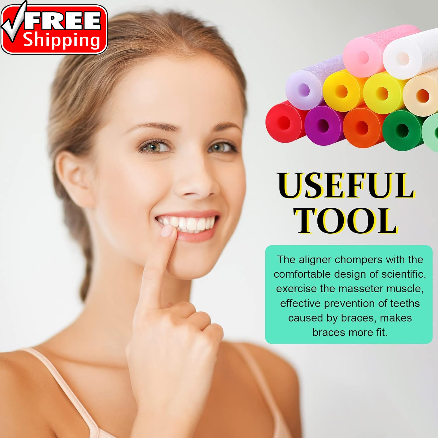 110 Pcs Aligner Chew for Aligner Tray Seaters Silicone Chompers Teeth Dental Inv
