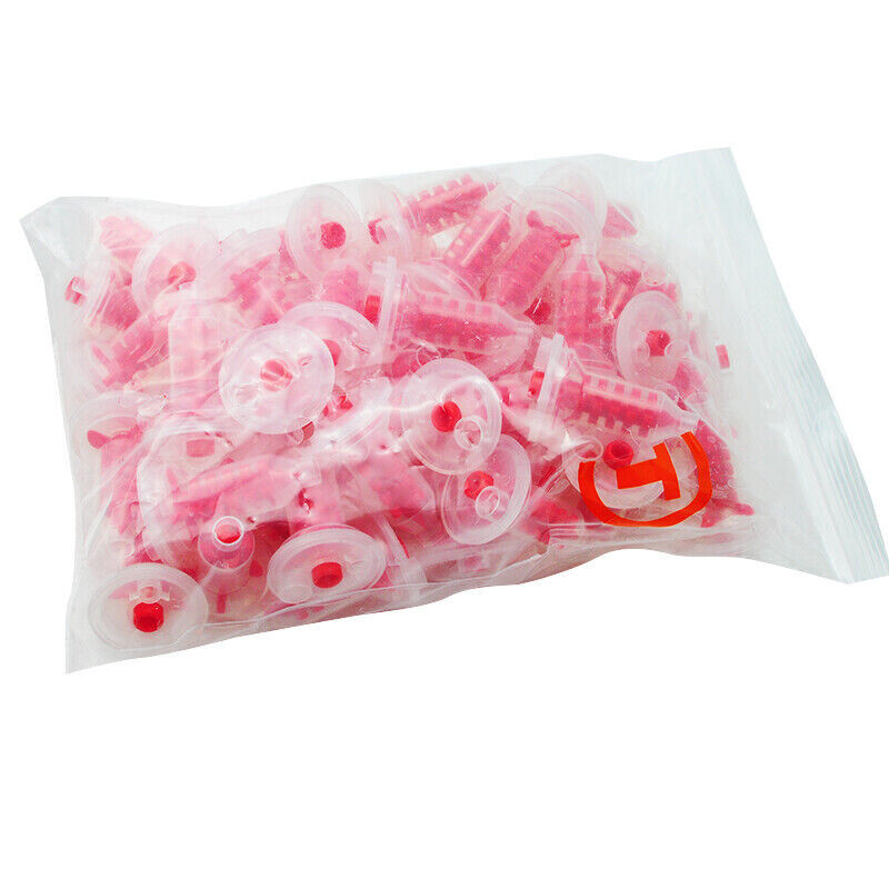 50 Pcs Dental Disposable Impression Red Penta Syringe Intraoral Mixing Tips Tool