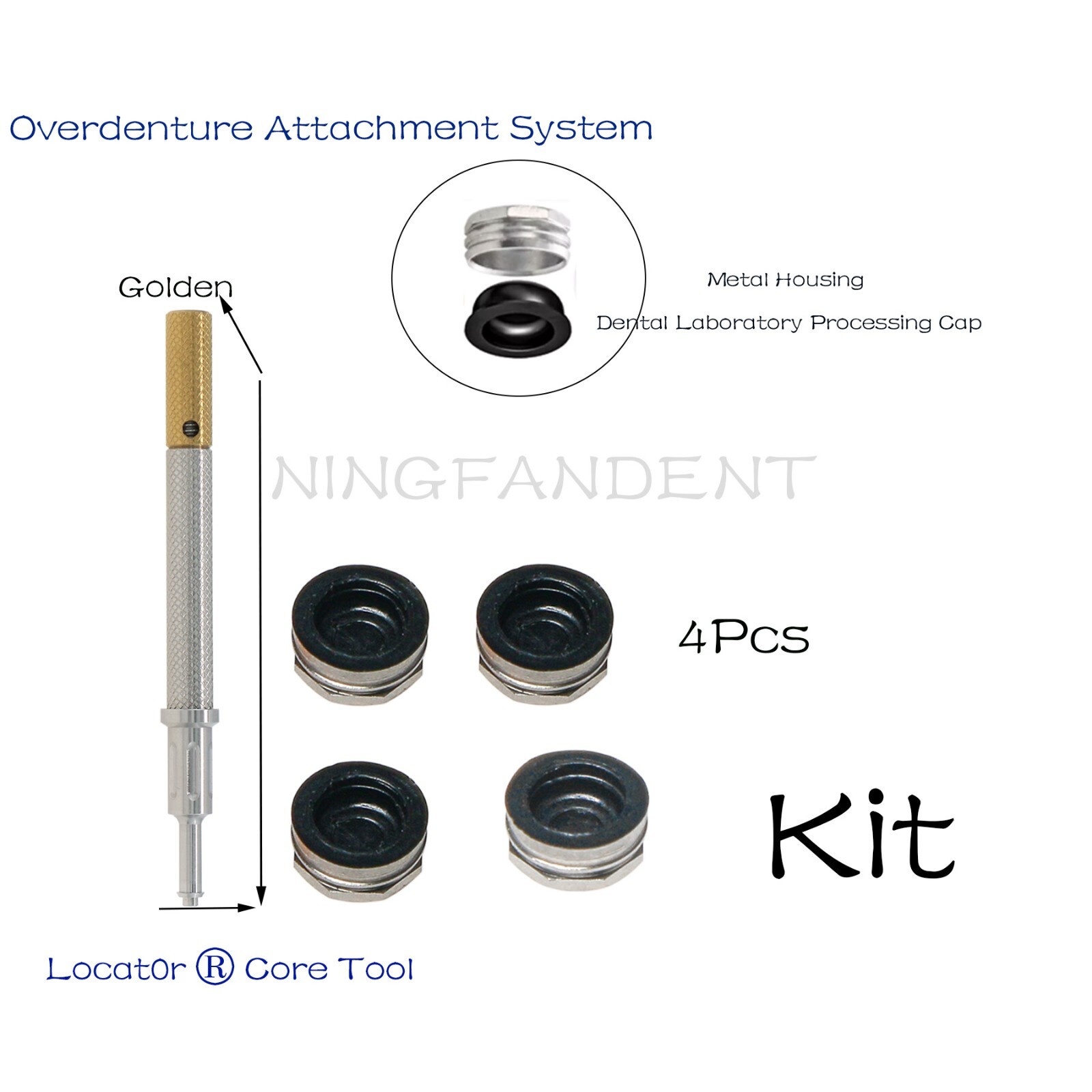 Implant Locat0r Removal Insert 3-1n-1 Tool,Dental Attachment Retention Caps