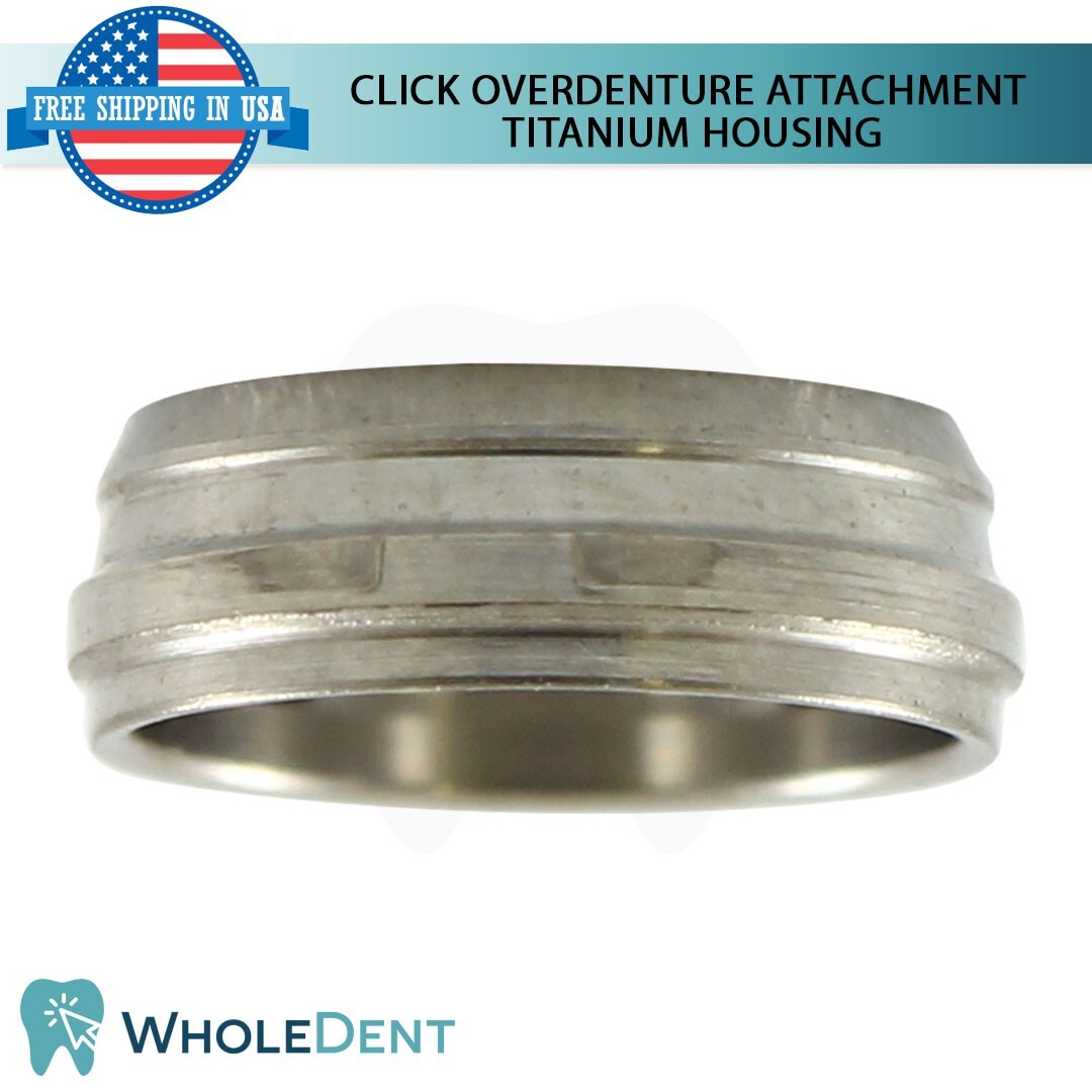 10x Metal Housing Cap Click Overdenture Attachment Abutment Dental