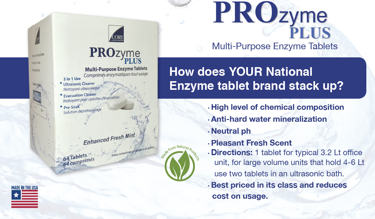 2x 64 Tablets Prozyme Plus Ultrasonic & Evacuation Cleaning pre-soak 3 in 1 Mint