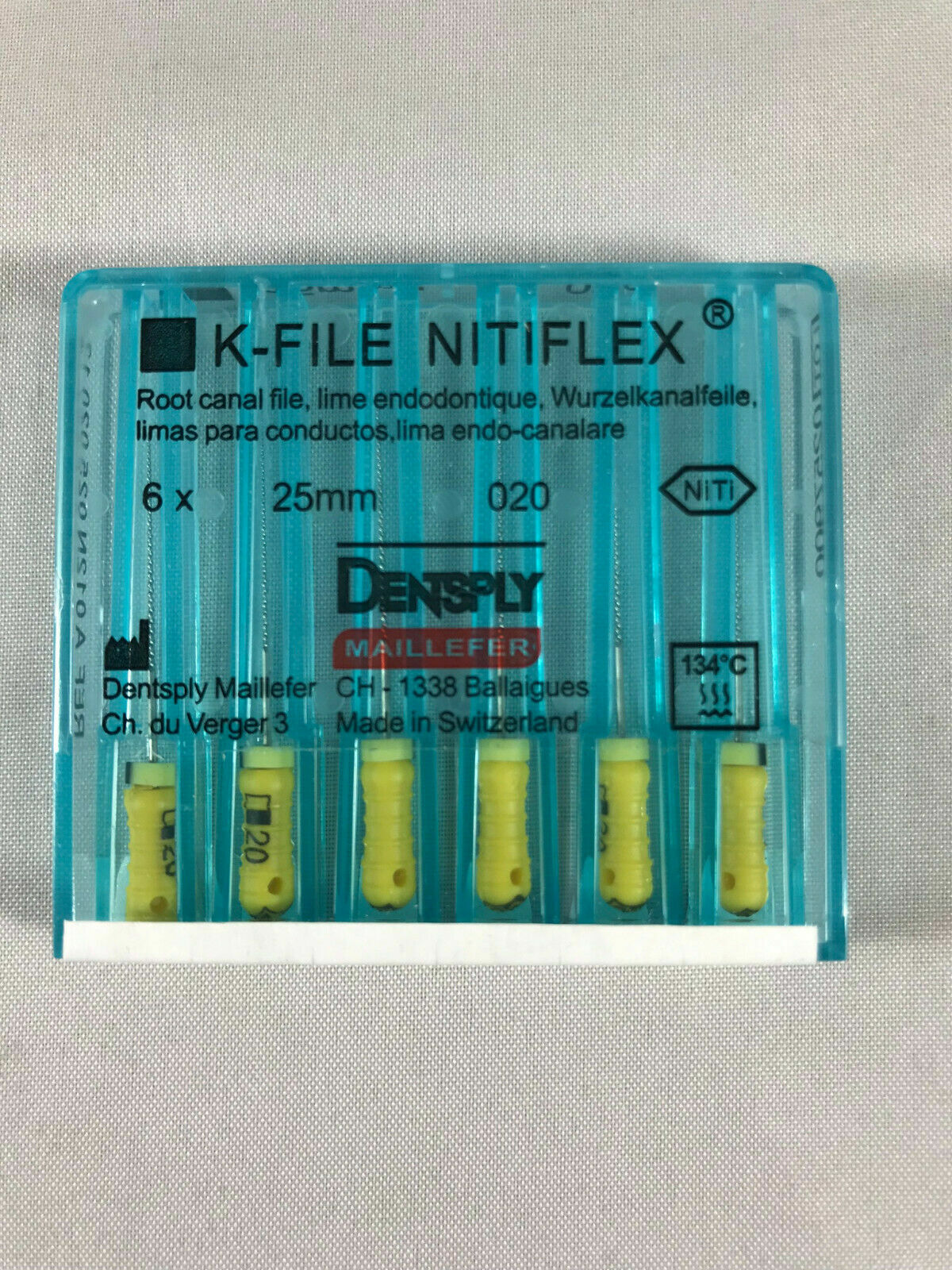 Dentsply Maillefer K-file Endodontic NiTiFlex steel 25mm All sizes 120 files/pk