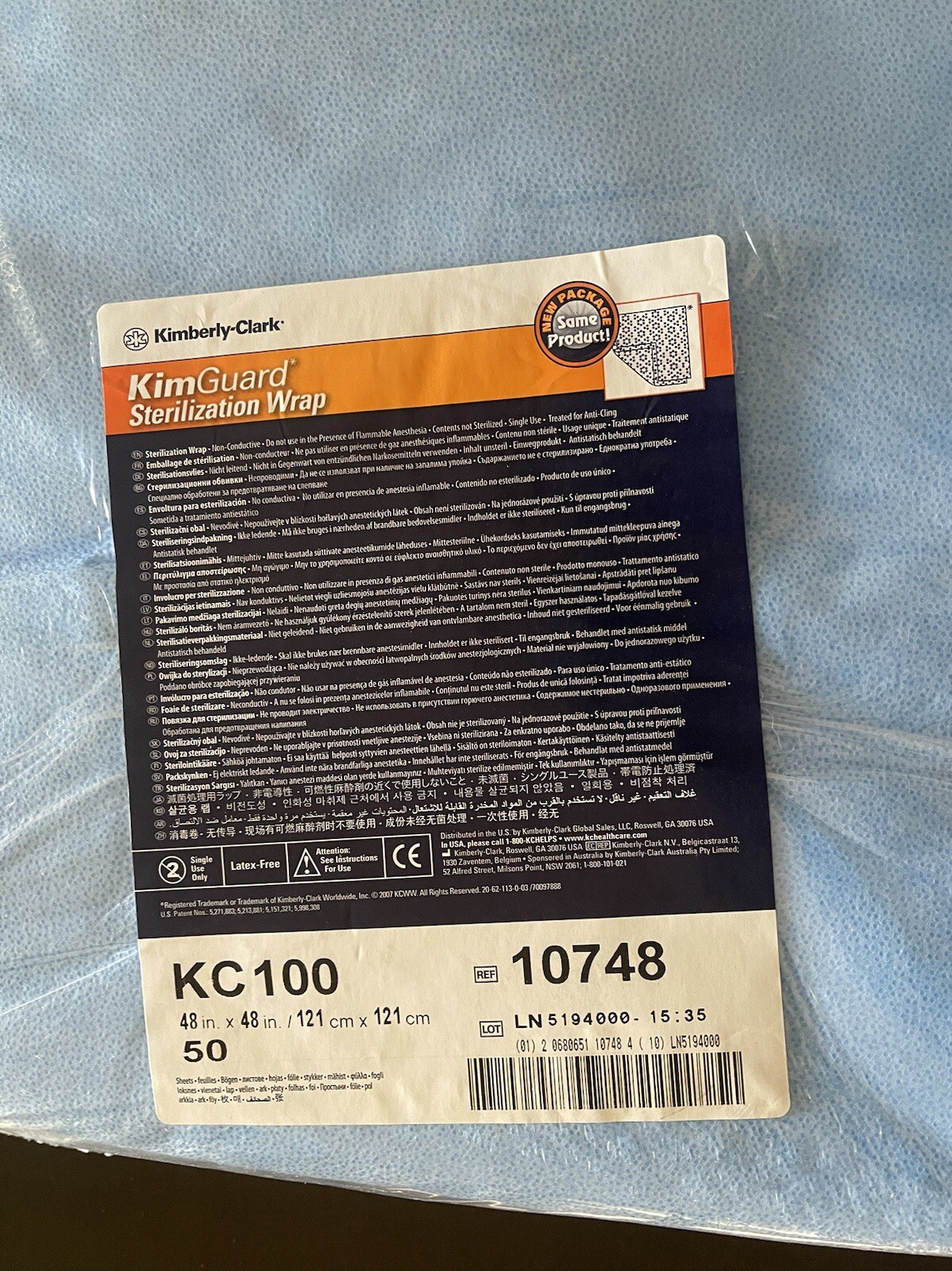 300 Count KimGaurd KC100 48″ X 48″ Sterilization Wraps (6 X50 Count)