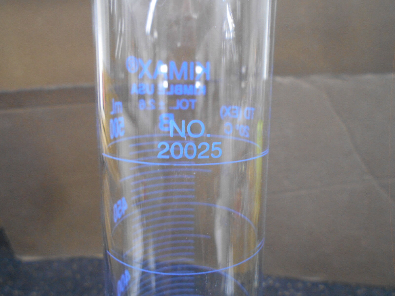 KIMBLE KIMAX 20025 500mL TD 20°C (EX) GRADUATED CYLINDER