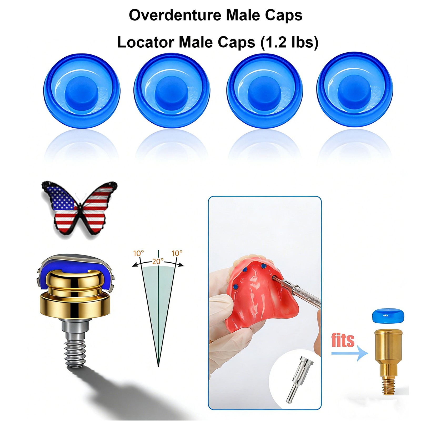 US ZEST LOCATOR Legacy Abutment NobelActive Replace CC 3.5mm NP 4.3mm RP Ti Caps