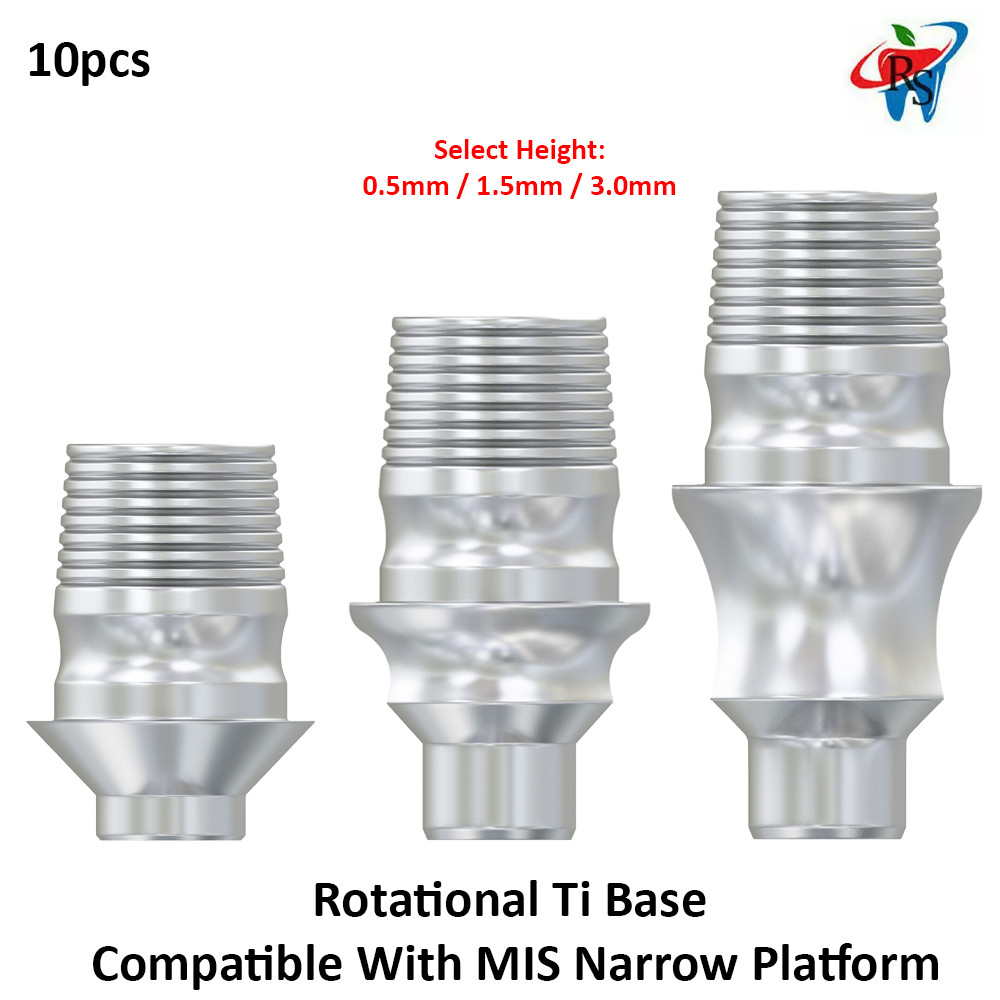 10pcs Dental CAD/CAM Rotational Ti Base Compatible With MIS Narrow Platform Ø3.3
