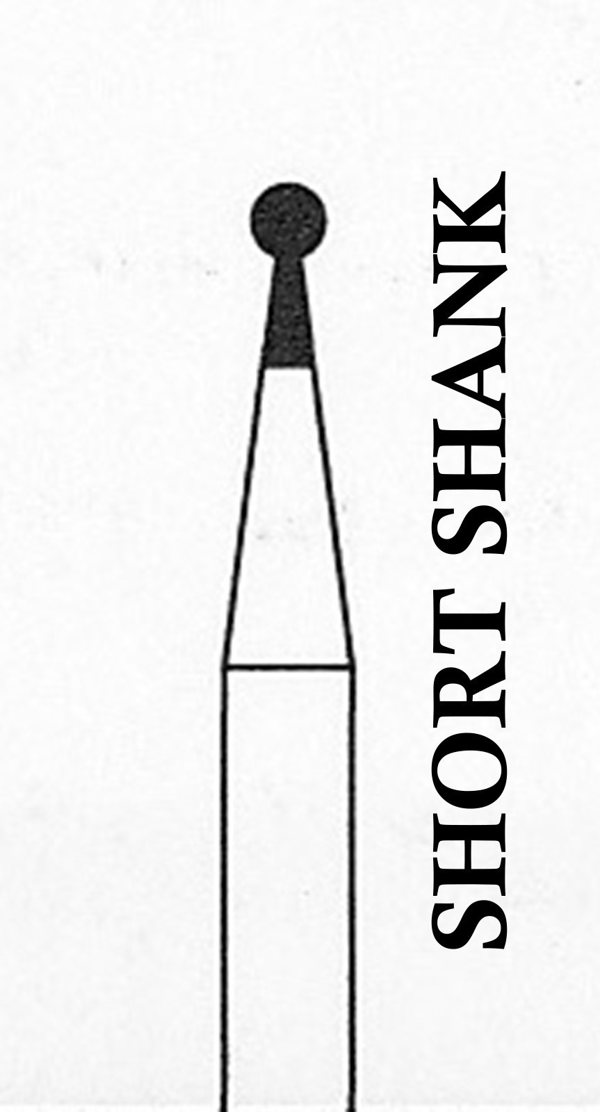 CROSSTECH Dental Diamond Short-Shank-ROUNDW/COLLAR-802/009S (MAL1)-Med 5Burs