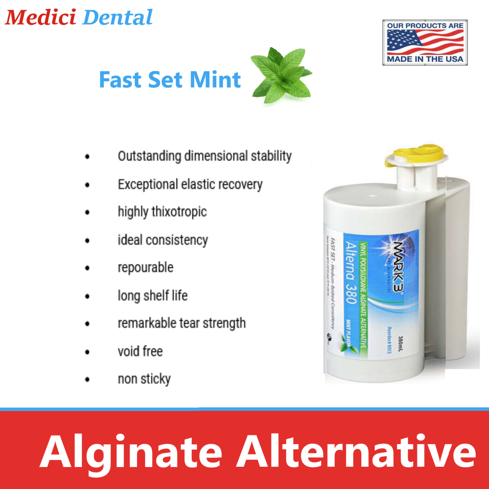 Dental Alginate 380 ml Alginate Substitute Alginate Alternative Fast Set Mint