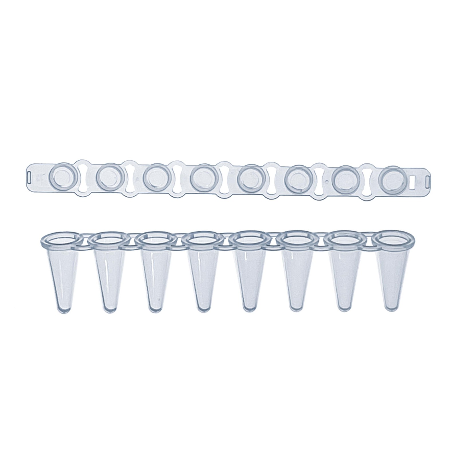 125 Strips 0.1ml 8Strip PCR Tubes With Flat Caps Thin Wall Clear Lab Supplies