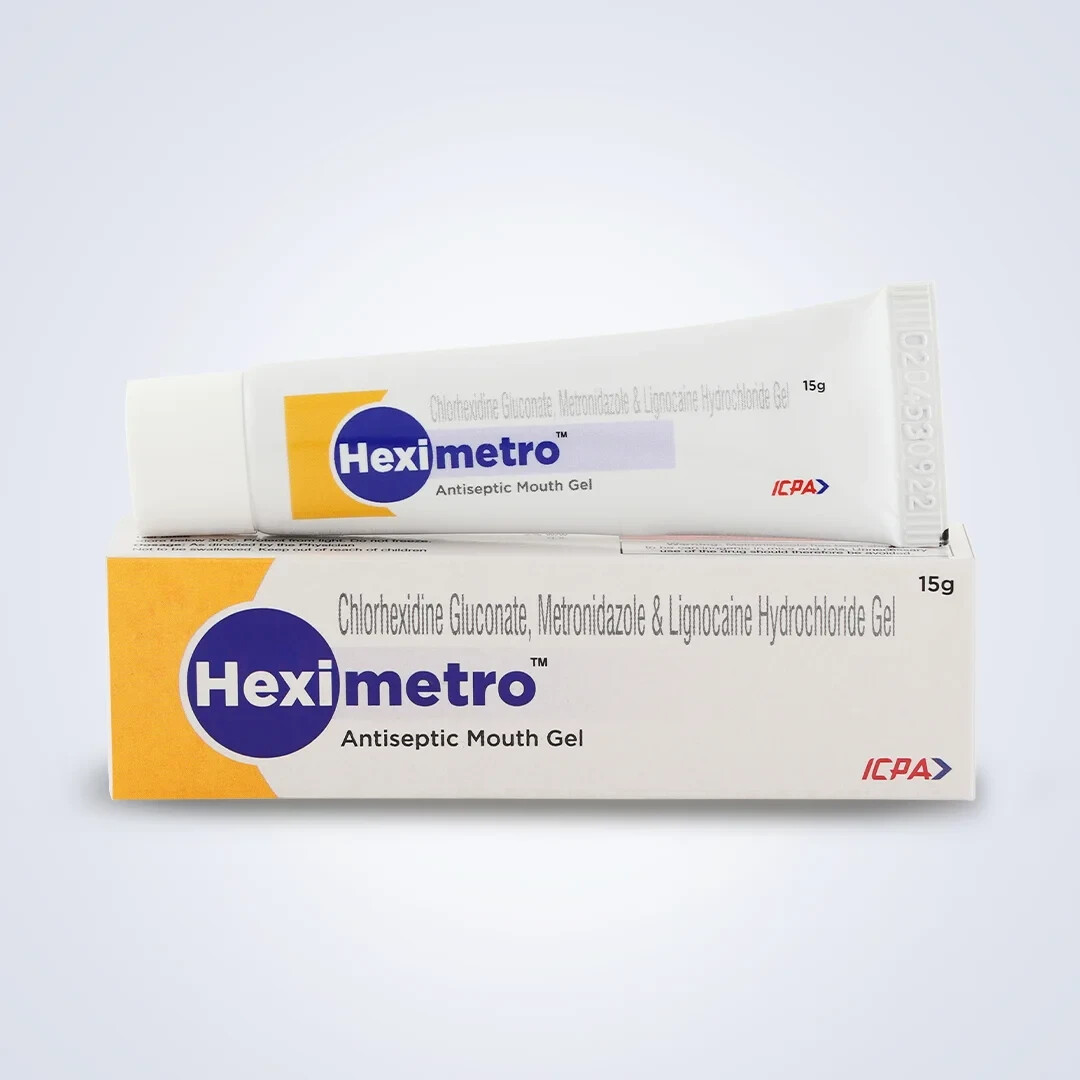6 x Dental HexiMetro Antiseptic Triple Action Mouth Gel 15gm Tube by ICPA