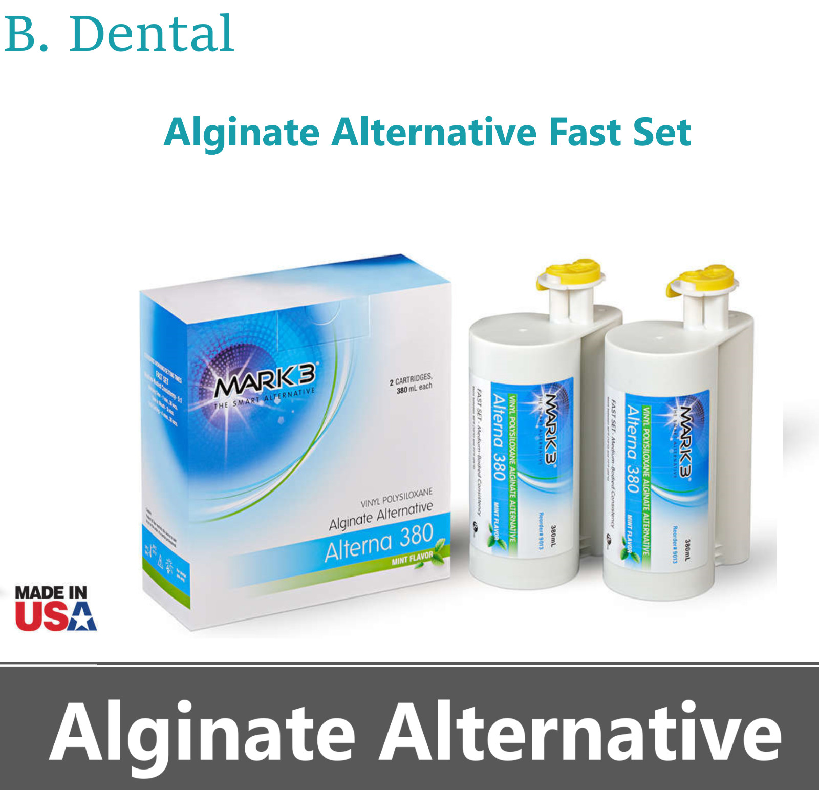Dental Alginate Substitute 380 Alginate Alternative Fast Set Mint 1/bx. MARK3®