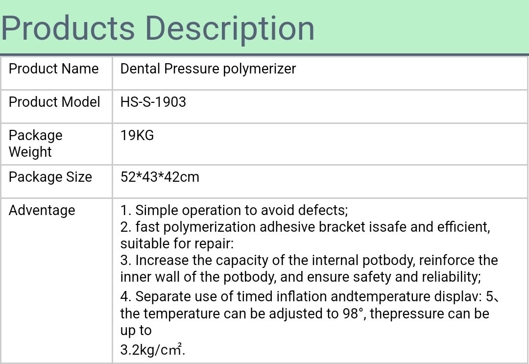 NeunoRton HS-S-1903 Dental Pressure Polymerizer for Dental Laboratory Dentistry