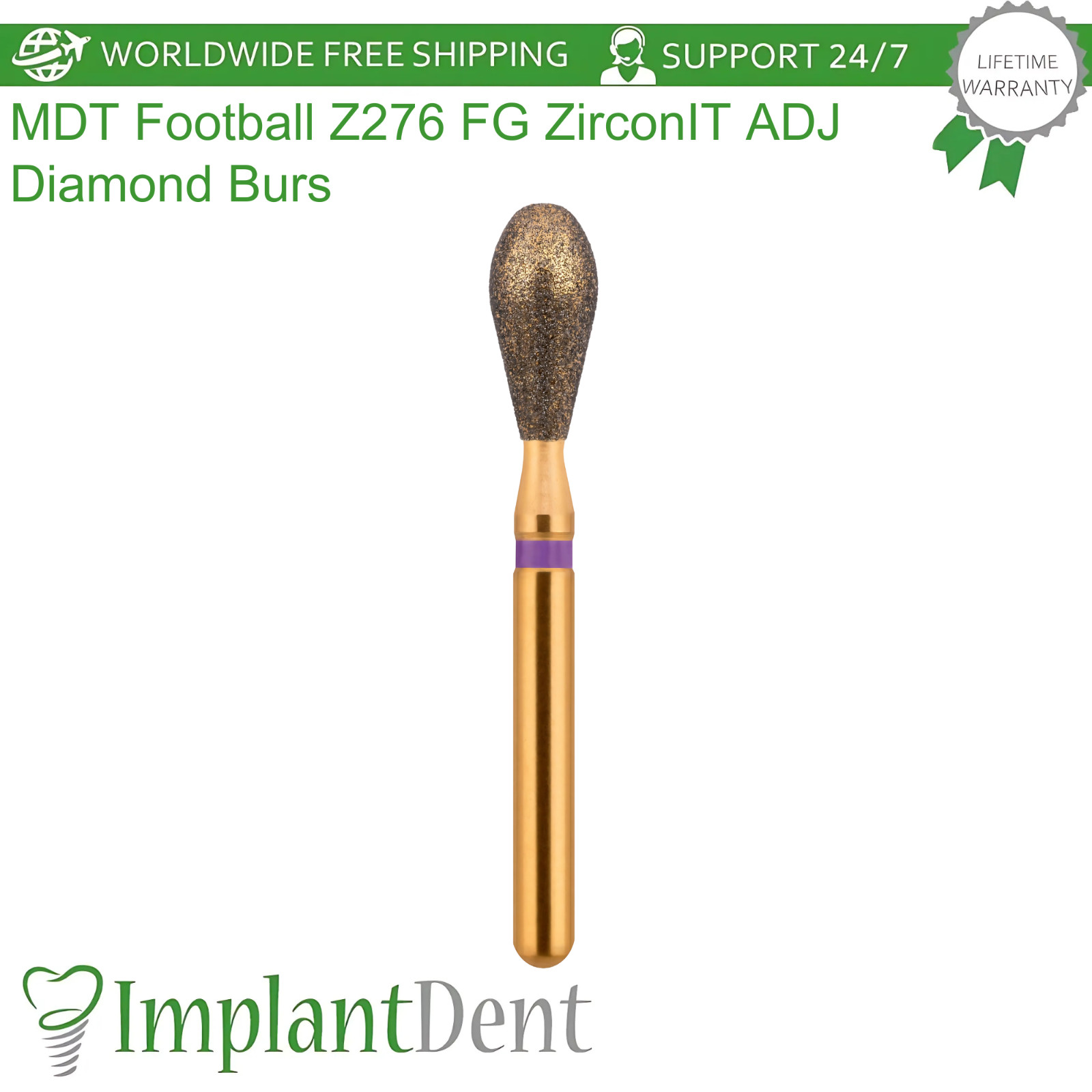 Dental MDT Football FG ZirconIT ADJ Diamond Burs Z276 Ceramic Restorations