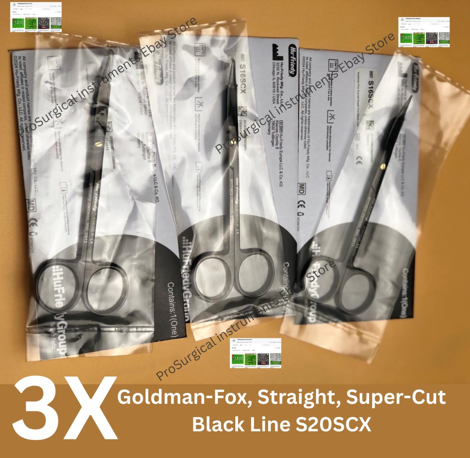HU FRIEDY Goldman Fox Curved Super Cut Scissor Black Line S16SCX