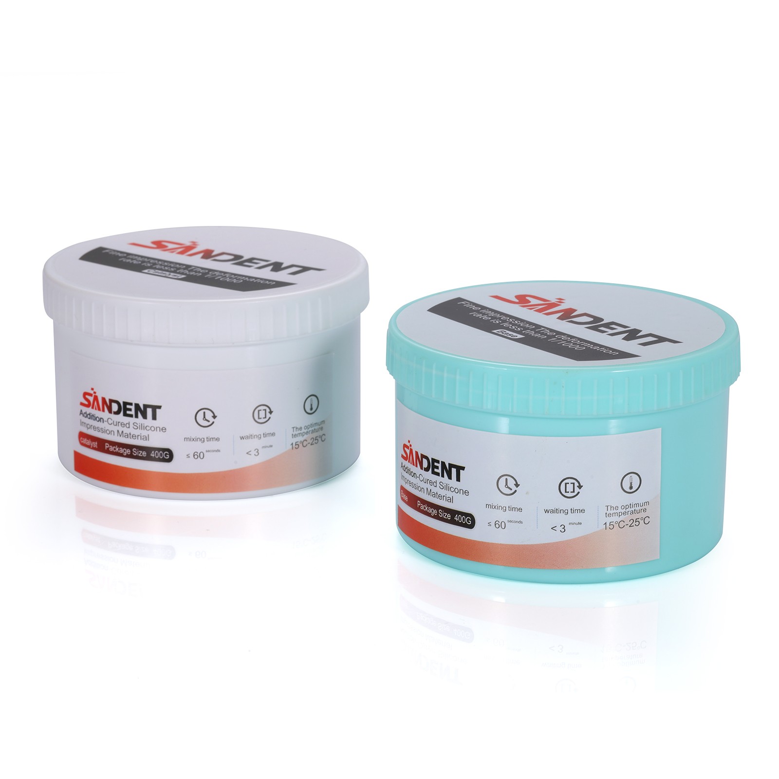 Dental Putty PVS VPS Impression Material Mint Base 2 x 400 ml REGULAR SET