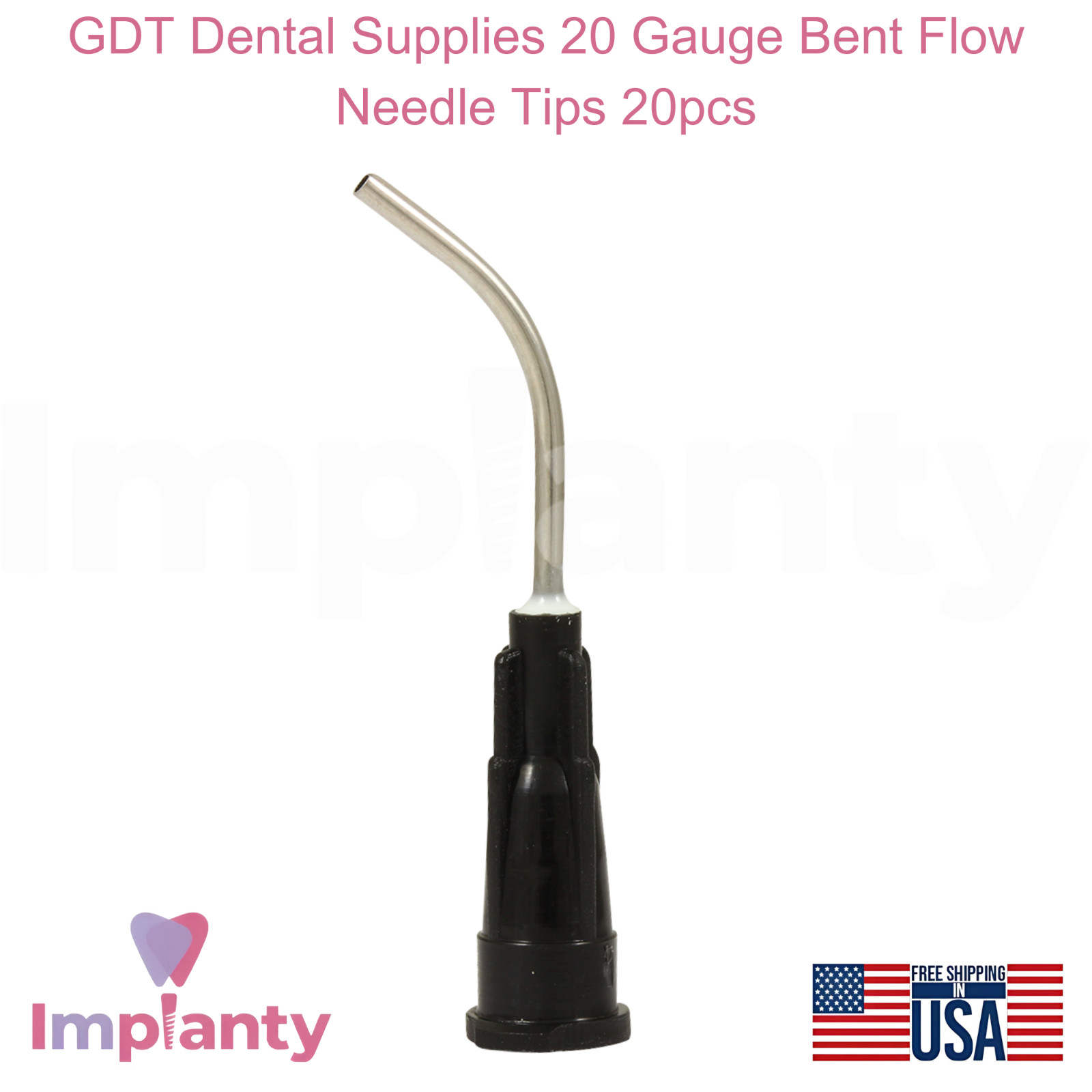 GDT Supplies 20 Gauge Bent Flow Sealant Tips 20pcs Dentistry Application