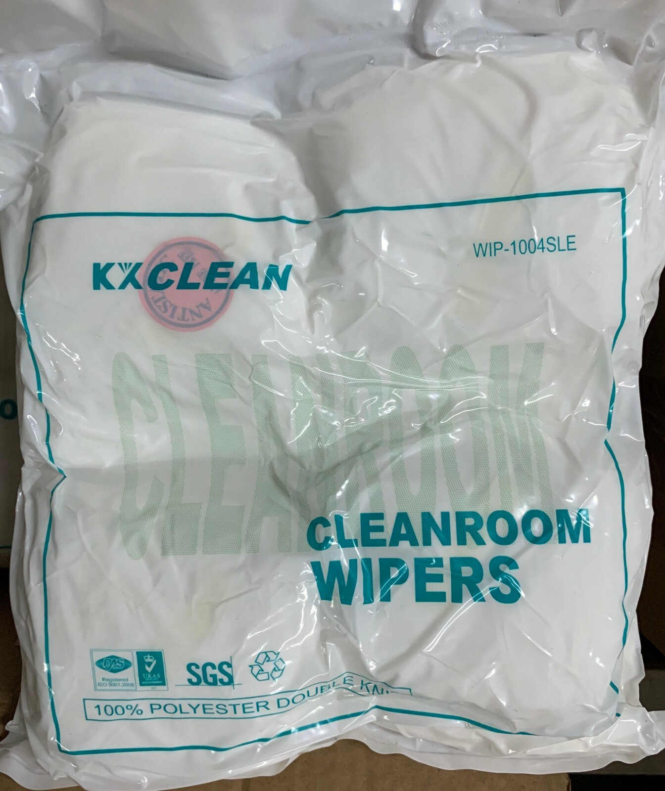 KX1004SLE 400 pcs 4″ x 4″ 100% Polyester Class 1000 Cleanroom Wiper / Wipe