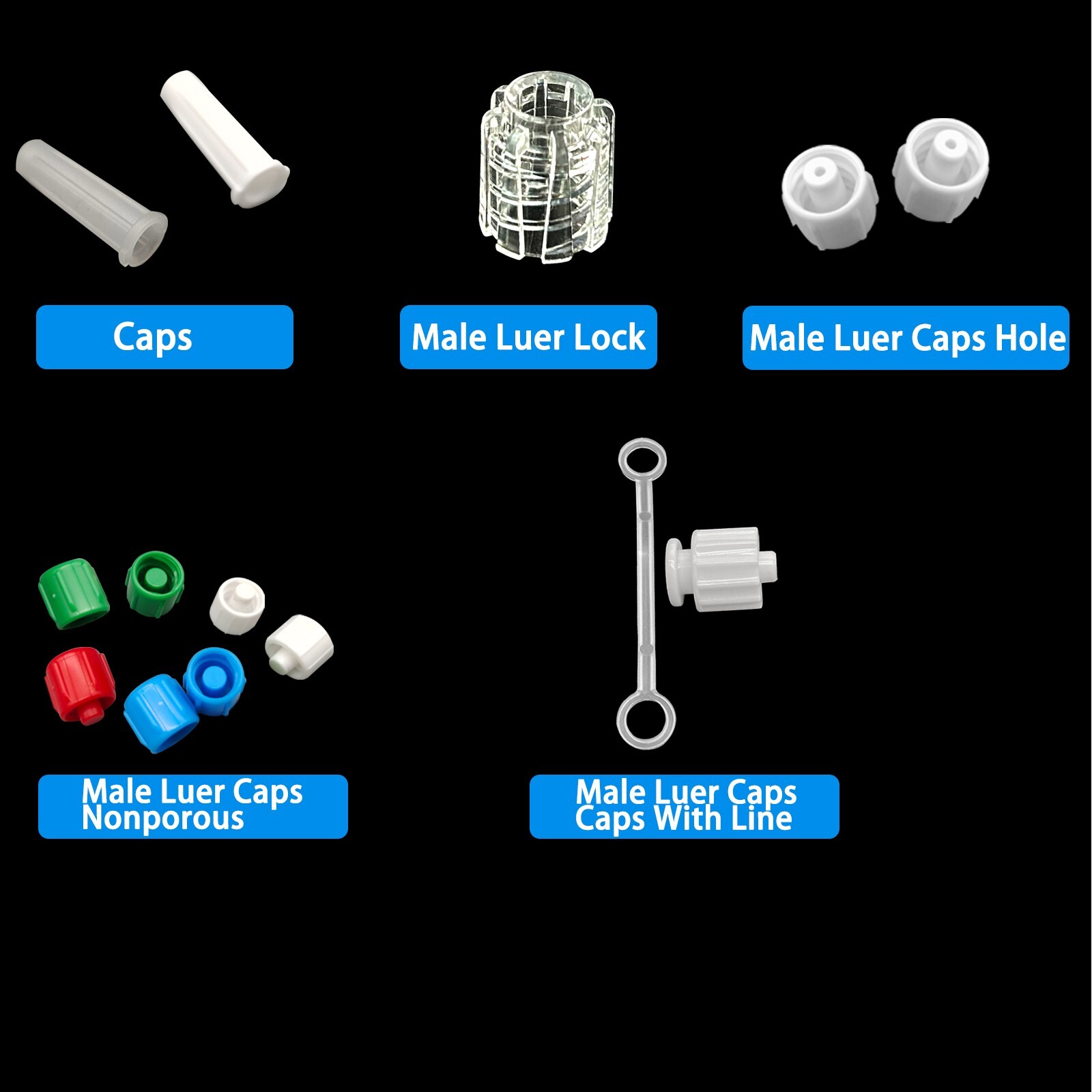 100PCS Protective Cap, For Luer Lock and Catheter System, Medical Laboratory Use