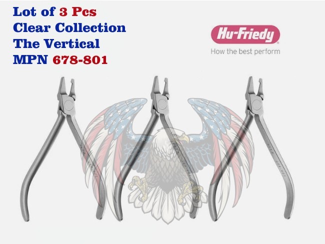 Lot of 3 Pcs Hu-Friedy Clear Collection The Vertical MPN 678-801