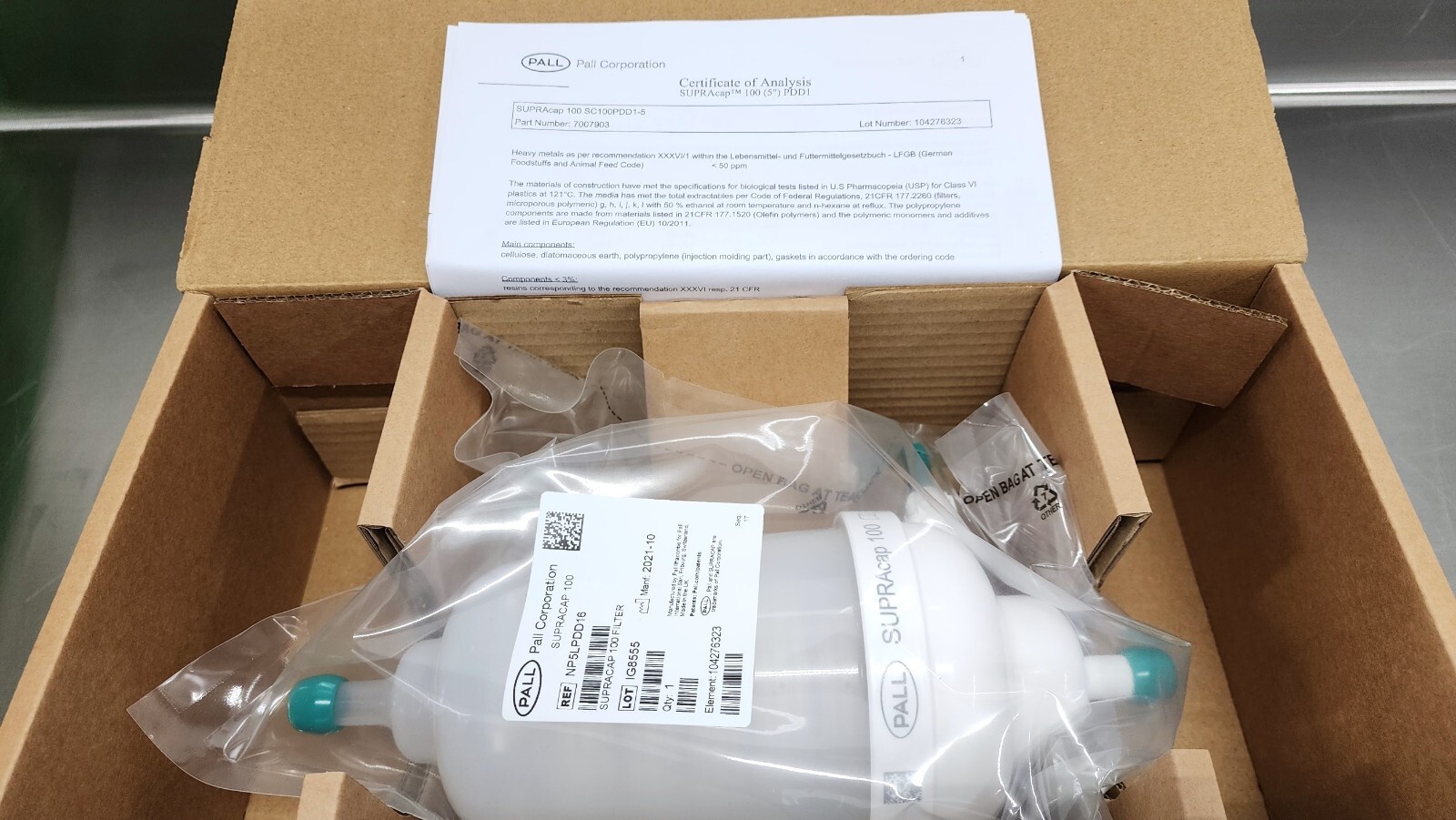 CYTIVA NP5LPDD16 PALL Supracap 100 depth filter capsule, in-line style, 5 in