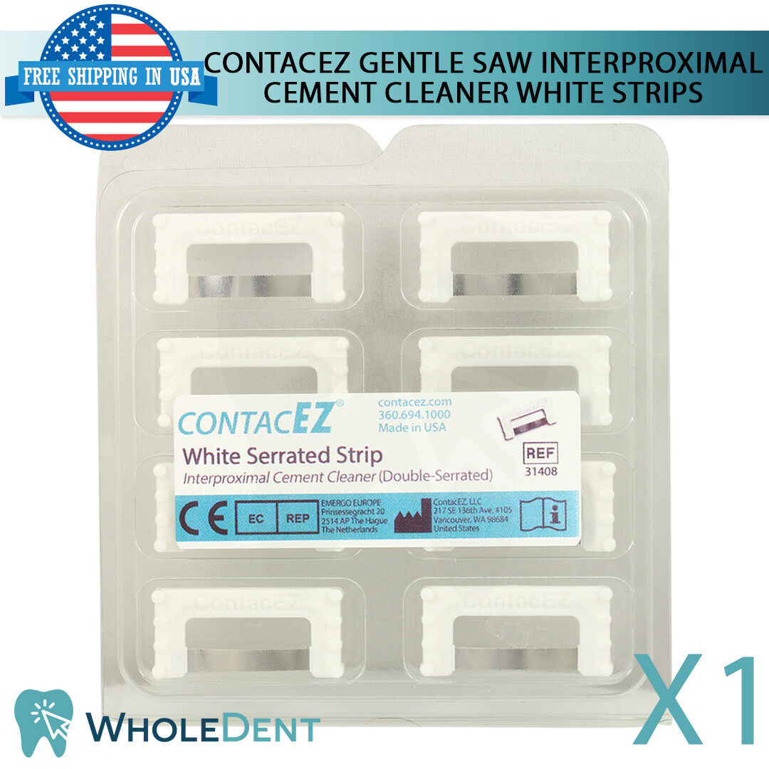 ContacEZ White Gentle Saw & Interproximal Cement Cleaner 8 Strips Restorative