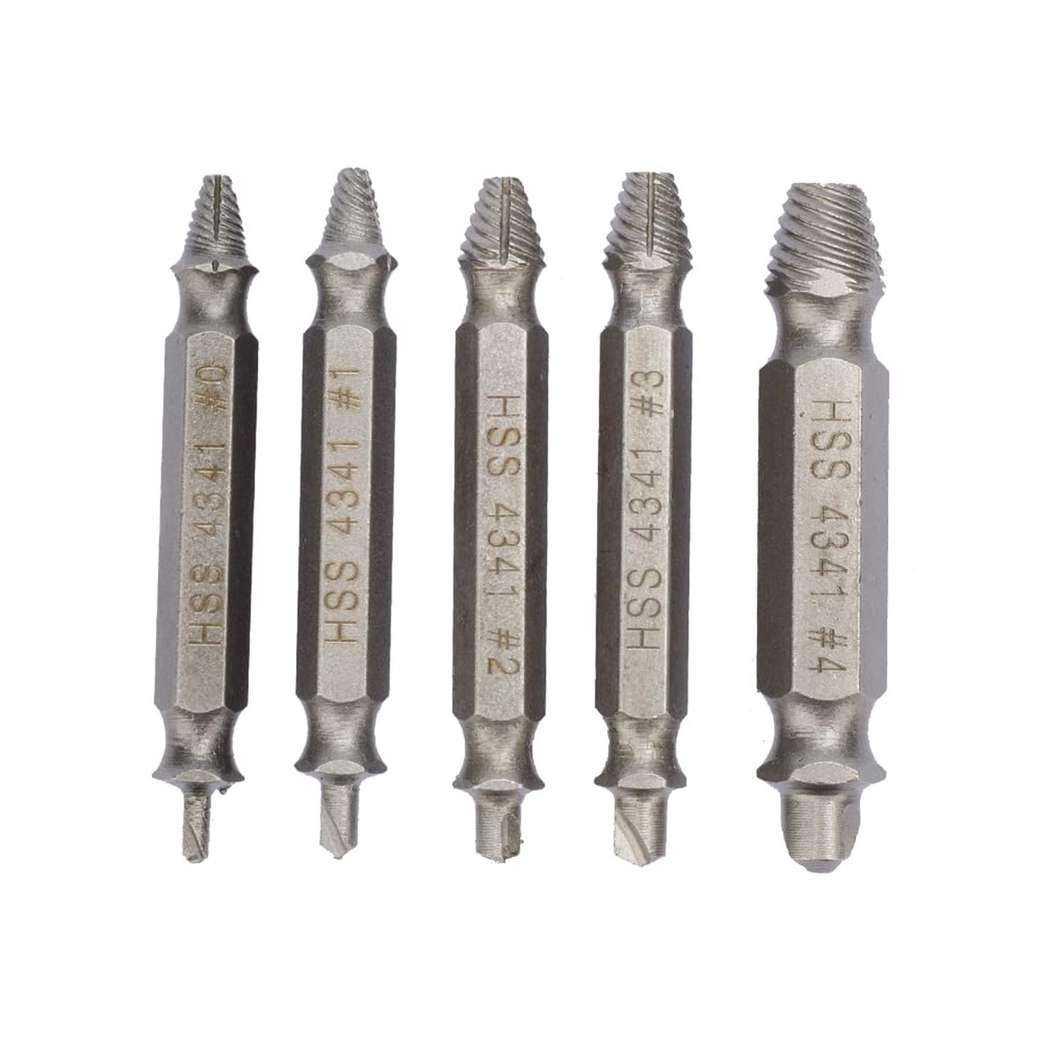 5 Pieces Screw Extractor Kit,for Easy Removal of Rusty & Broken Hardware Stri…