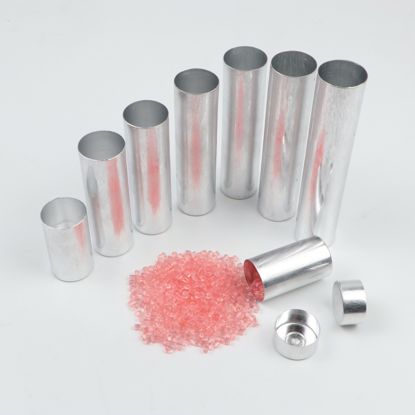 150Pcs 25.5mm Dental Empty Aluminum Tubes Cartridges for Making Flexible Denture