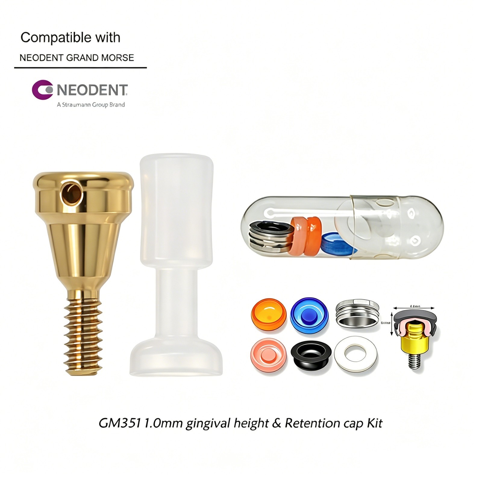 Neodent GM Overdenture Abutment Removable Anchor for NEODENT GRAND MORSE 1-6mm G