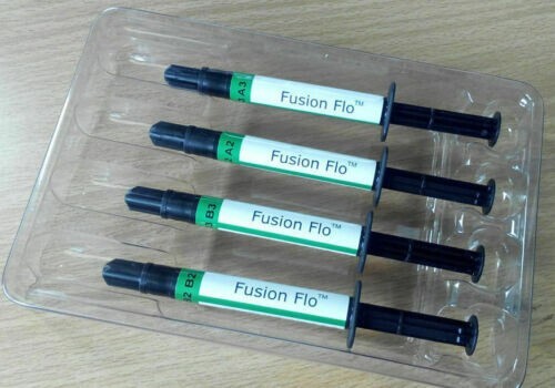 3 Packs of FUSION FLO Light Cured Nano Hybrid Flowable Composite 4 x 2gm Pack
