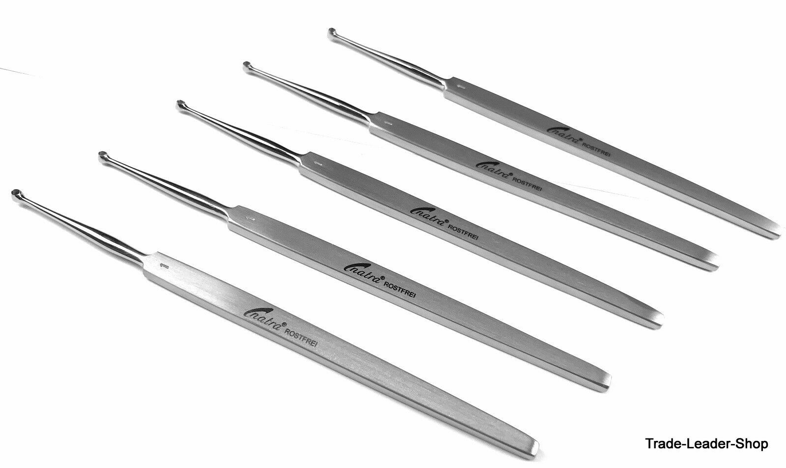 5x FOX Lupus Curette 14 cm 1 mm skin dermatology foot care pedicure NATRA