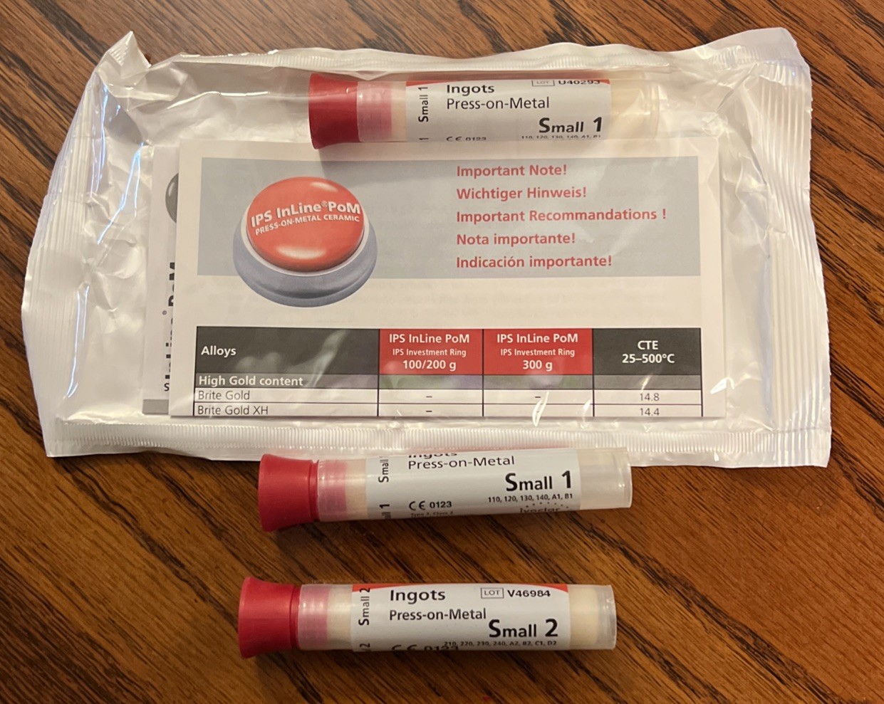 IPS Inline PoM – 6 (Small 1) and 4 (Small 2) Ingots