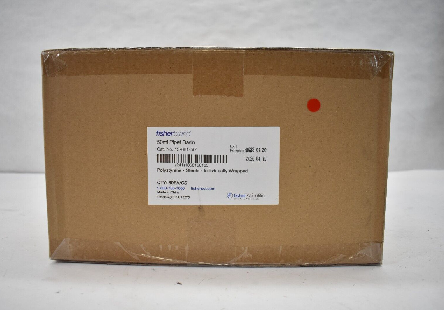 80pk FisherBrand 50 mL Pipet Basins Polystyrene Sterile 13-681-501 Disposable