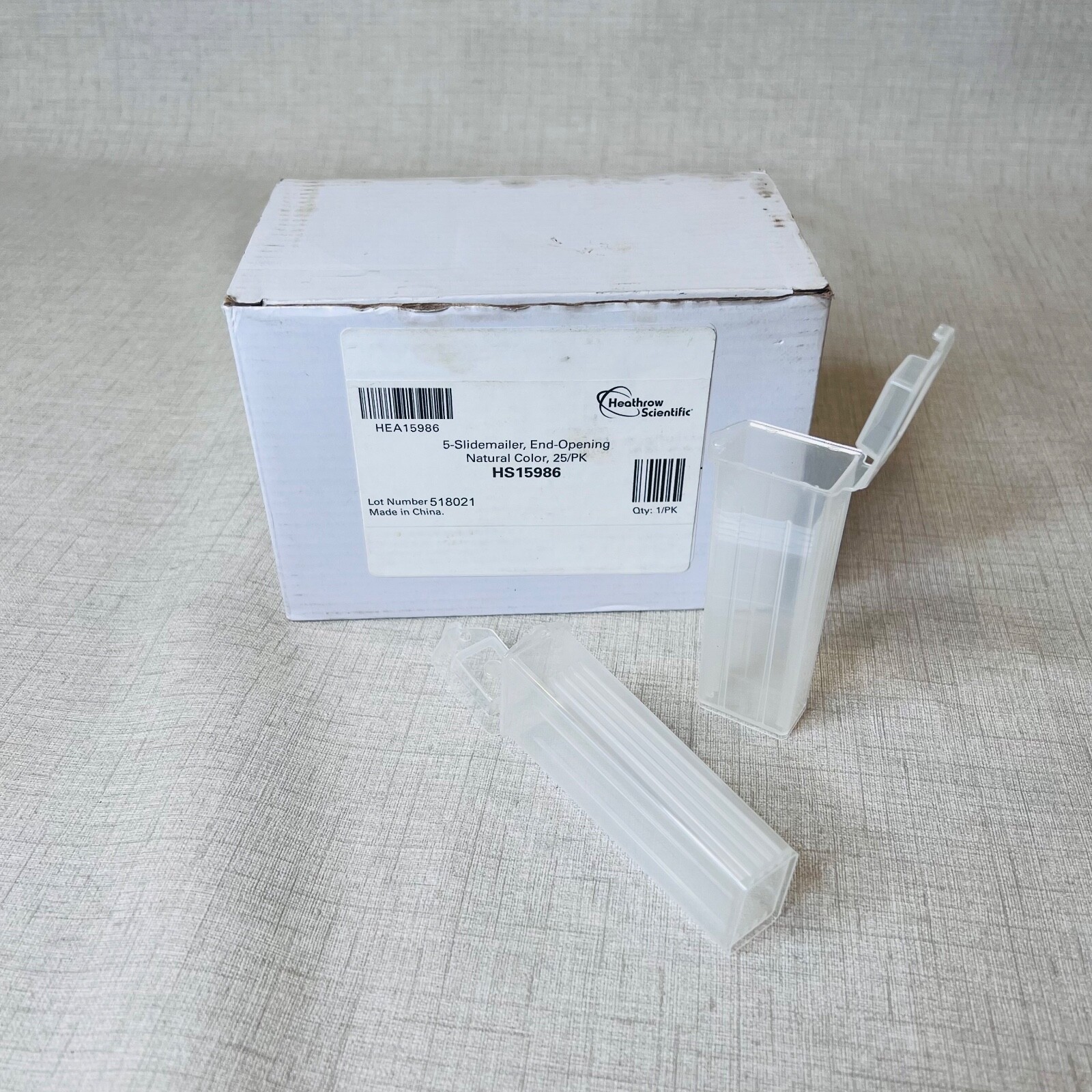Heathrow Scientific HS15986 Clear 5 Place Slide Mailer End Opening Holders 21PK