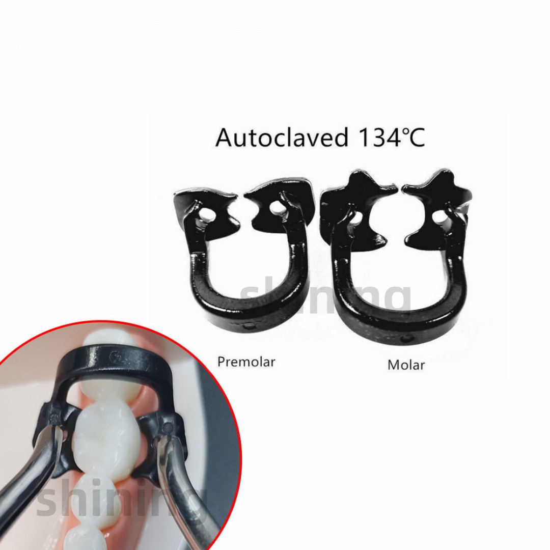 2Pieces Dental Rubber Dam Clamps Clip Barrier Resin Premolar Sheets Clamp Ring