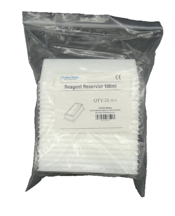 100mL REAGENT RESERVOIRS – WHITE – 20 COUNT/BAG