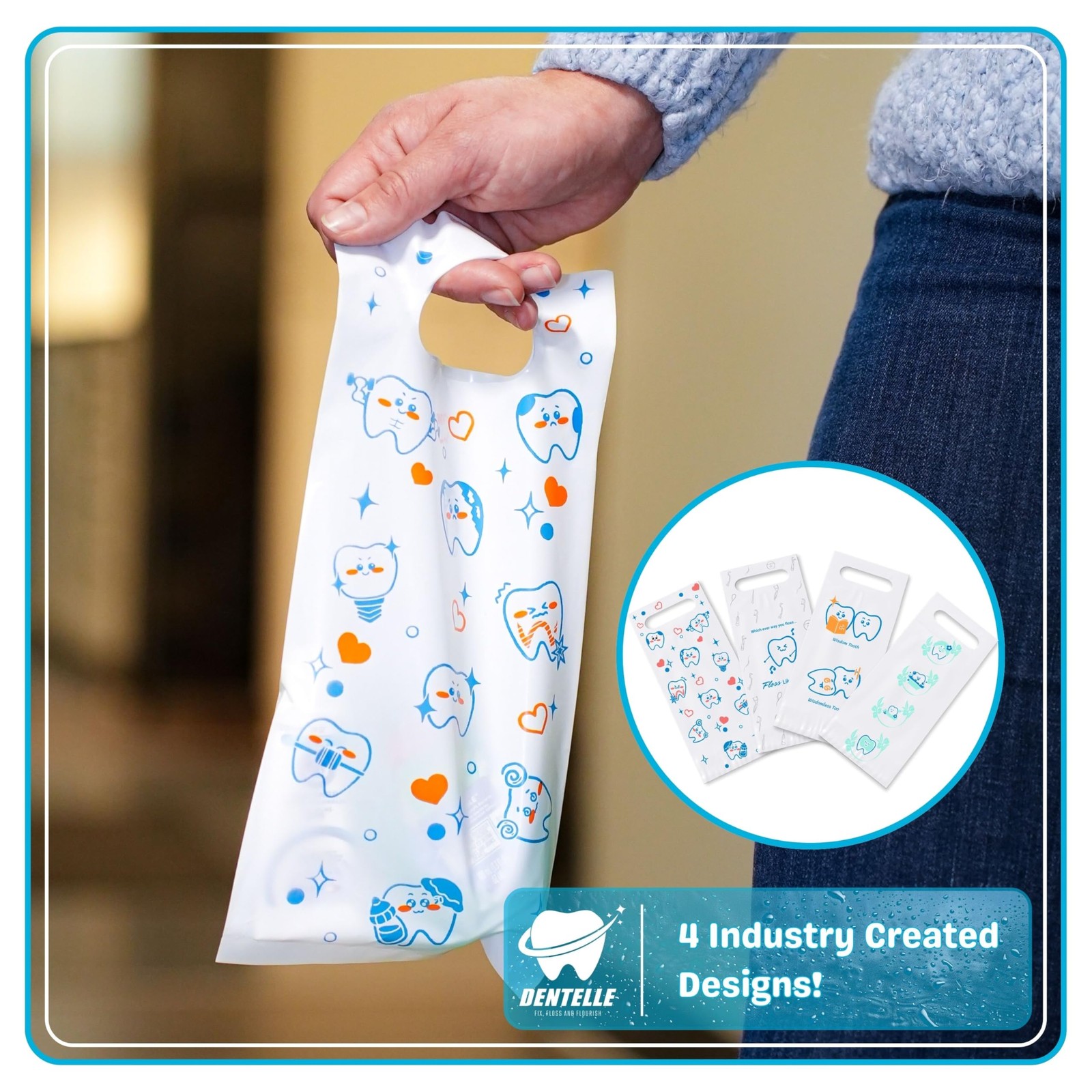 800 Pack Patient Dental Bags in Four Designs, Kit-Ready for…
